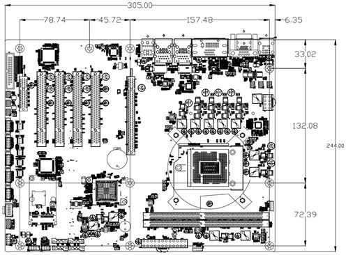 인텔 H110 산업용 PC 메인보드 Ddr4 6 Com 3 Lan 1×PCIE X16 2×PCIE X4 4×PCI