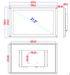X215R-03 21.5' 차량 디스플레이 LCD 화면 용량 터치 고 밝기 여러 설치 방법